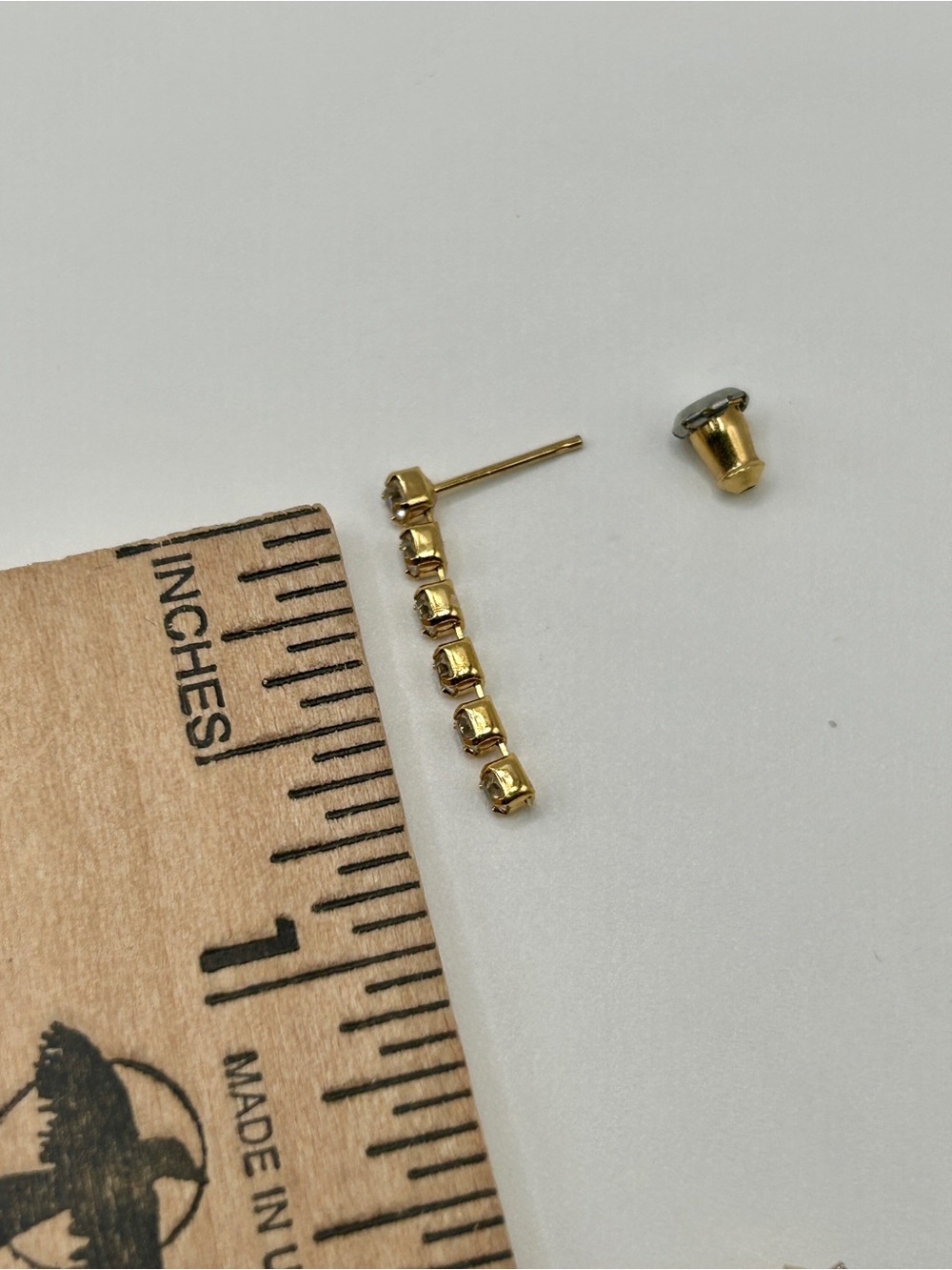 VTG Gold Drop Cubic Zirconia Diamond Earrings Dangle Style​ - Picture 9 of 13